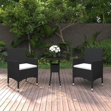 Garden Dining Set Black Poly