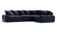 LOAF Wodge  RHF Modular Sofa in Liquorice Blue Clever Velvet (1699)