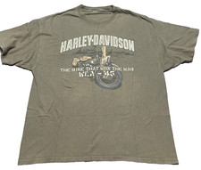 Vintage Harley-Davidson Biker Military Double Sided Mens Large KLA-45 Motorcycle