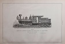 1886 RAILWAY LOCOMOTIVE PRINT DOUBLE TRUCK ENGINE DENVER SOUTH PARK PACIFIC RAIL