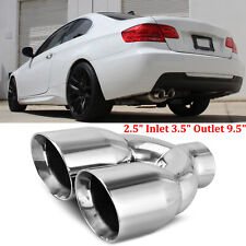 Bolt On Diesel Exhaust Tip 2.5" Inlet 3.5" Outlet 9.5" Double Wall For E92 328i