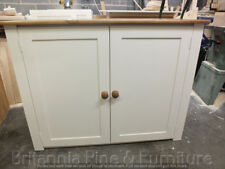 PAINTED LINEN STORAGE CUPBOARD BESPOKE SIZES & COLOURS IVORY - HONEY TOP