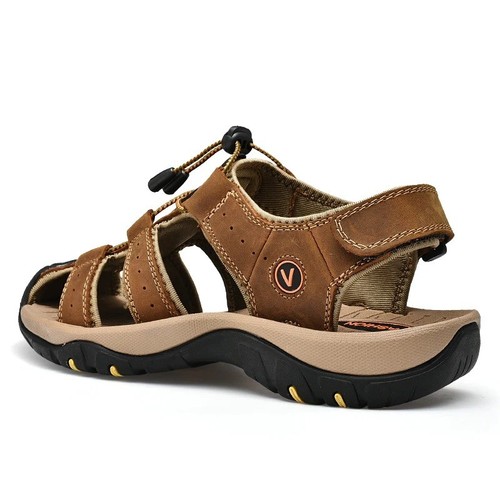 Men leather sandals - leather,