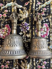Hand (Ghanta) Bells x 2. Nepal/Tibetan Buddhism / Meditation. 15cm And 13cm.