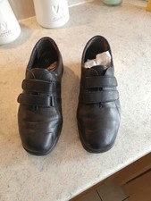 Dr Scholls Womens  HOOK LOOP Black Leather Size UK 7 Nurse Shoes