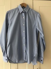 New size 10 blue & white check cotton double cuff Pakeman Catto & Carter shirt