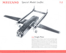 Meccano Model Plan 10.28 / 9.8 Freight Plane