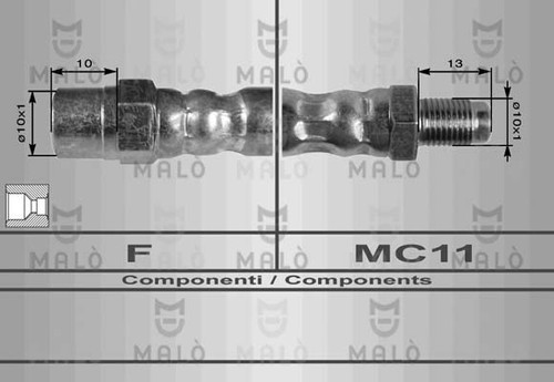 Brake tube alfasud - brake, rear