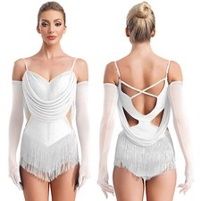 Women Sequin Fringe Leotard