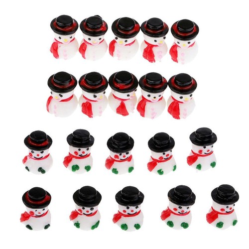 White miniature resin snowman - resin,