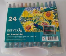 Reeves Hexagonal Artists Oil Pastels - 24 Colours