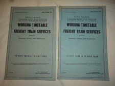 2 x Vintage British Railways Working Timetables CAMDEN CREWE LMR CR 1983/1986