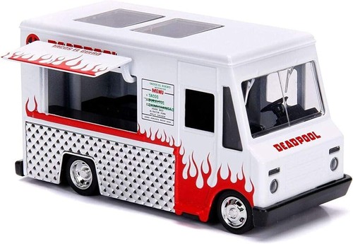 Deadpool taco truck white - truck, red