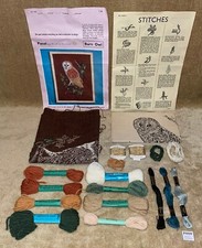 VINTAGE PENELOPE BARN OWL NEEDLEWORK TAPESTRY 2183 P639 STARTED APPEARS COMPLETE