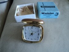 Vintage Westclox Folding Wind Up Travel Alarm Clock GWO -Original Box