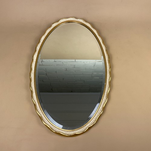 Gold oval mirror - gold,