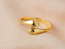 Gold Hug Ring Titanium Steel
