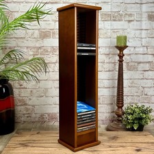 Vintage WOODEN CD STORAGE RACK 40-Disc Capacity