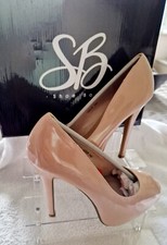 Nude/Tan platform peep/open