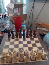  Vintage Wooden Chess Set,Majestic King 11 cm,Weighted,Felted,Lacquered-394TPCNT