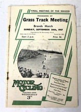 BRANDS HATCH 26 Sep 1937 Official Motorcycle Programme Grass Track Meeting