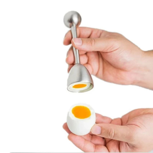 Stainless steel egg topper - egg,