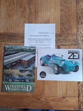 WESTFIELD sports car original sales brochure from UK plus ZEi 4 page brochure 