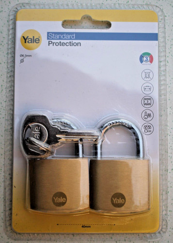 Yale brass padlocks twin - yale, pack