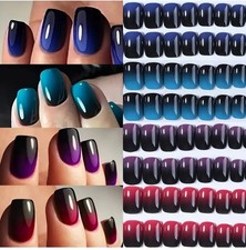False Nails SET PRESS ON 96pcs Ombre Black +2  Nail Glue 2g+ 3 Curing UV Tab