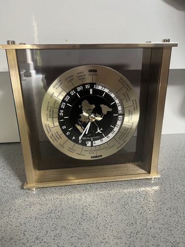 Vintage seiko world time - vintage, brass