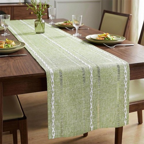 Boho linen table - linen, runner