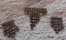 Vtg Set 3x Diamonte Art Deco