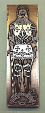 LARGE "KING RICHARD" (BRASS RUBBING) PRINTING BLOCK.