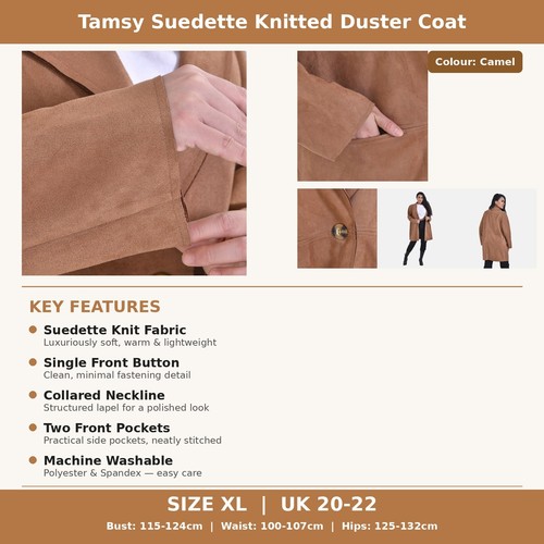 Tamsy suedette knitted duster - suedette,