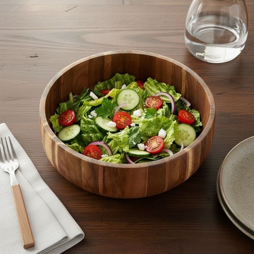 1pc acacia wooden bowl rustic - wooden,