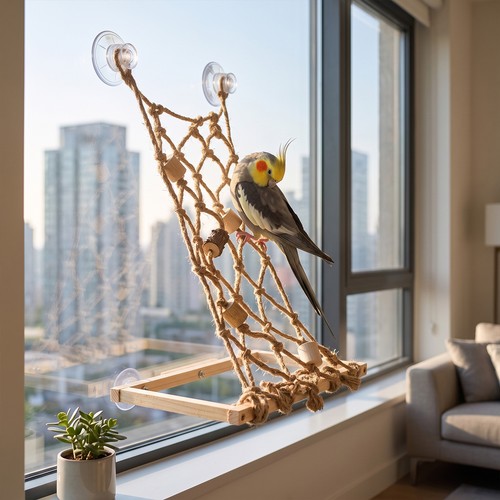 Wooden parrot play - play, perch