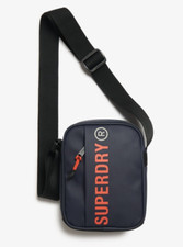 Superdry Pouch Cross Body Bag Zip Fastened Mini Bag Small Pouch Mesh Blue Orange