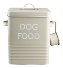 VINTAGE STYLE DOG FOOD TIN STORAGE BOX IN OLIVE FOR DRY FOOD, POUCHES,TREATS ETC