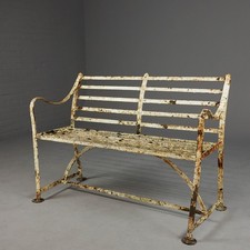 19th Century Regency Wrought Iron Strapwork Garden Bench