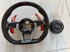 Audi R8 TTRS TTS TT 2016-2023 Black Leather Flat Bottom Steering Wheel