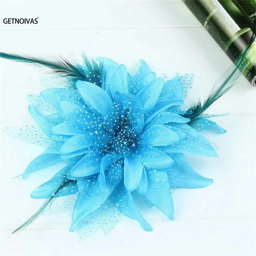 Flower feather fascinator hair - flower,