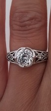 Tacori IV Diamonique QVC Sterling Silver 925 Crescent Lace Bloom Cut Ring sz K