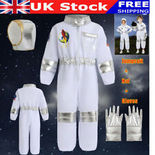 UK Kids Astronaut Costume Space Suit Boys Girls Halloween Fancy Cosplay Outfits