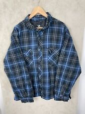 Men's BC Clothing Flannel Shacket Shirt Lined Size 2XL XXL Long Sleeve Check