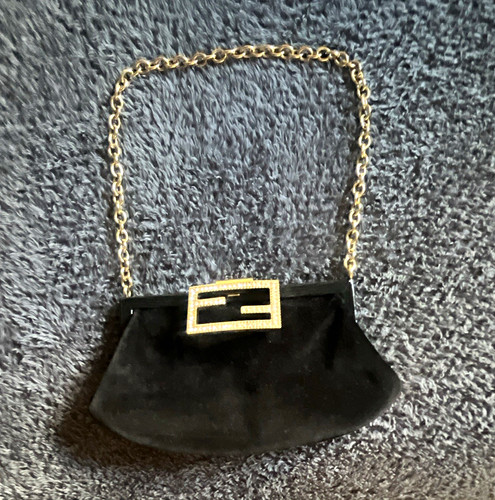 Fendi black suede small - black,