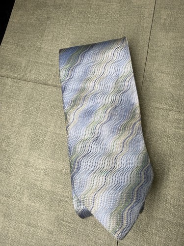 Frangi silk blue grey wavy - silk,