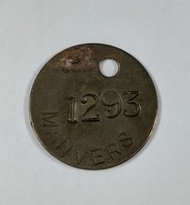 Manvers No 1293 Colliery Brass Miners Pit Check Token Mining Memorabilia