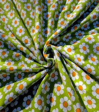 Vintage Floral Fabric 60s 70s