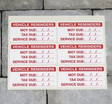 6 x Vehicle Service MOT TAX
