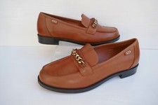NEW DUNE,LONDON "GEMMAS" TAN LEATHER SNAFFLE TRIM CHUNKY LOAFER SHOES UK 7 RP£99